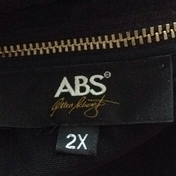 ABS by Allen Schwartz blue midi dress. 2x leather trimed - Picture 7 of 7